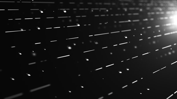 数字数据保护安全图标，二进制代码波浪蓝色背景，4K库存照片图片下载