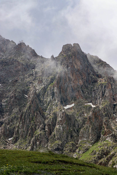 这张照片捕捉了花海的空灵之美，雾气在其后缓缓弥漫。图片下载