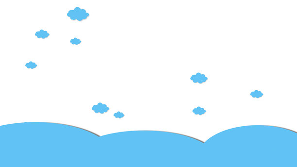 4K卡通云朵，扁平动画。绿幕，色键。4K库存照片图片下载
