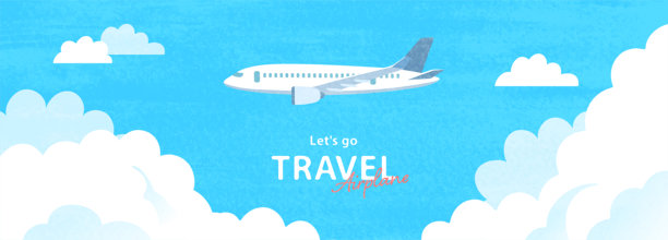 水彩飞机插图素材图片下载