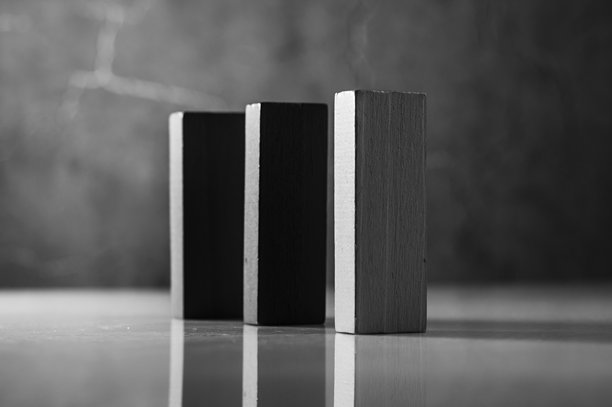 黑白照片中的儿童发展积木图片下载