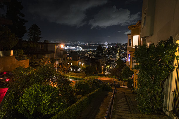 旧金山黄金沙门大桥黄昏时分的标志性照片图片下载