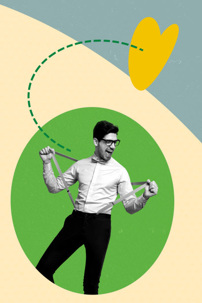 情人节假期情感关系的趋势合成素描模板照片拼贴，绅士微笑，兴奋的舞蹈面孔，心形图案图片下载