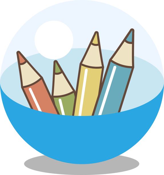 创意胶囊：无尽想象的彩色铅笔 / 插图素材（矢量插图）图片下载