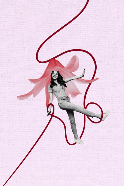 年轻女士微笑的趋势模板草图设计，3D照片拼贴，百合花，春季假日，自然花束，女性园丁日图片下载