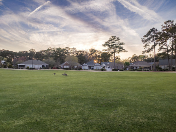 南卡罗来纳州小河的社区街道、湖泊和自然风光照片图片下载