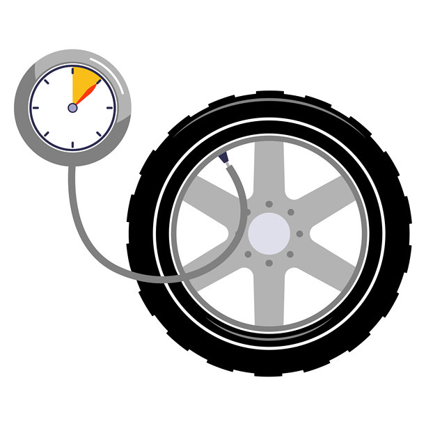 带充气工具的轮胎矢量图标。图片下载