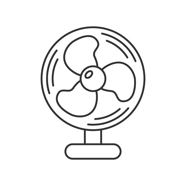 扁平风扇图标。螺旋桨矢量插图，背景为白色。冷却器标志商业概念。图片下载