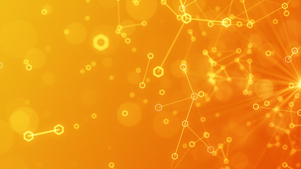 明亮的蓝色抽象几何科技运动波浪六边形背景 4K 股票照片图片下载