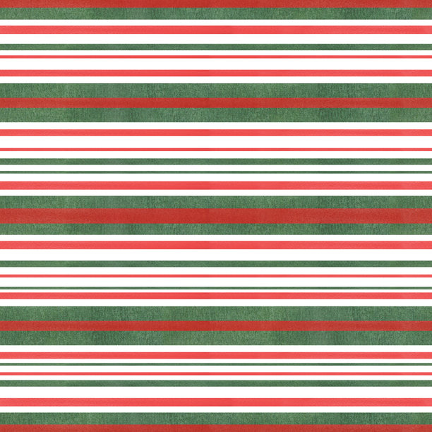水彩横向鲜艳对比的红色和绿色笔触无缝图案，独立背景。手绘圣诞插图，适用于纺织设计、现代室内装饰和节日包装。图片下载
