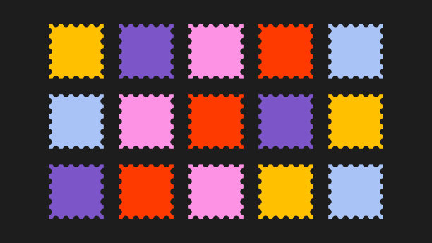 波浪线边框，可爱的日本风格儿童图形，带有弯曲的对话气泡、波浪形的图片框、卡通波浪背景，以及五彩缤纷的60年代波浪形文字框集合图片下载