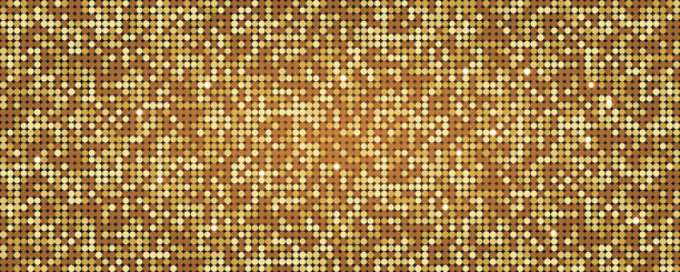 金色马赛克点状瓷砖背景，抽象圆形图案带有迪斯科球效果，金色瓷砖背景。派对海报图形，传单模板，派对照片墙。图片下载