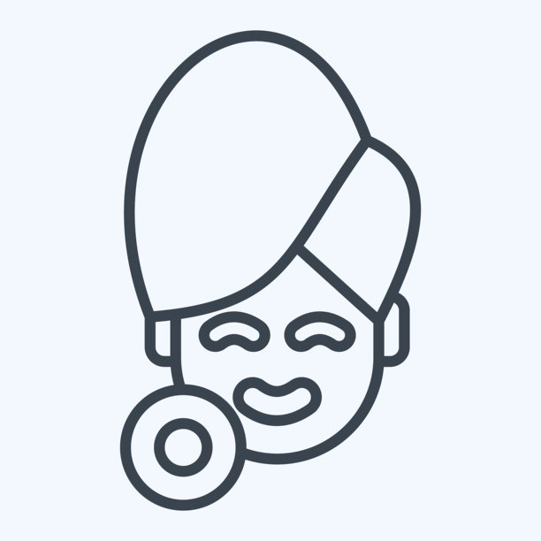 图标照片焕肤，相关于美容学符号，线条风格，可编辑图片下载