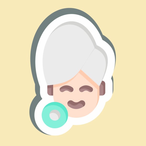 贴纸照片焕新，与美容学符号相关，可编辑图片下载