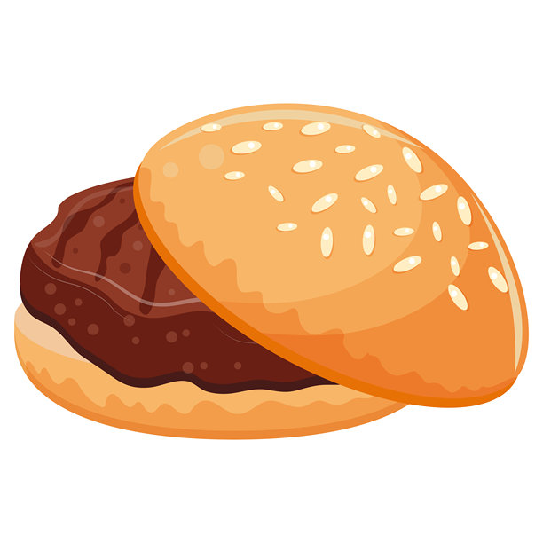 汉堡肉饼图标的面包图片下载