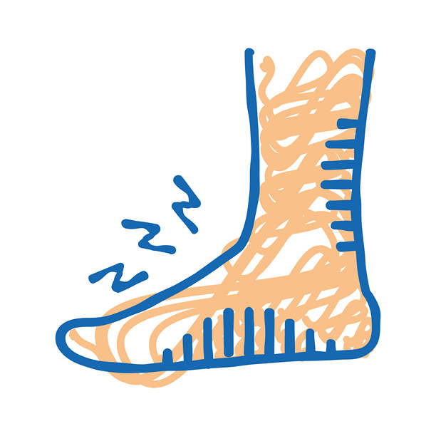 糖尿病足部护理图标涂鸦插图图片下载