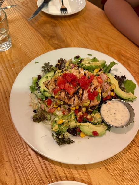 鸡肉沙拉配牧场酱 - 高清库存照片图片下载