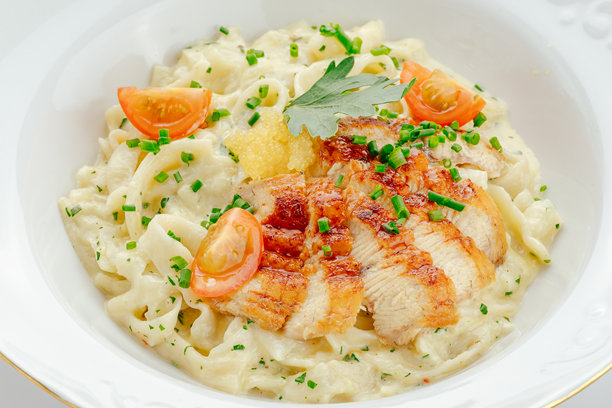 白色背景上的餐厅食物。菜单照片图片下载