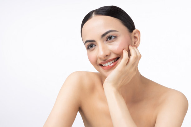 年轻女性的肖像，肌肤清新洁净的库存照片图片下载