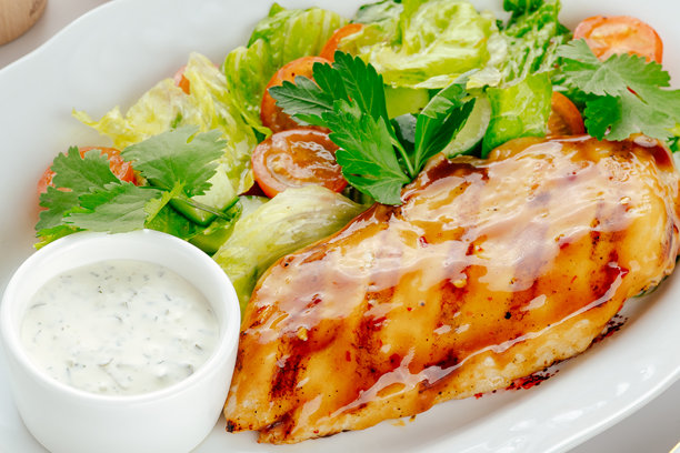 白色背景上的餐厅食物。菜单照片图片下载