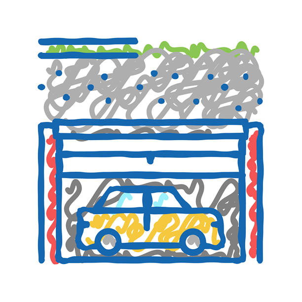 地下停车场图标涂鸦插图图片下载