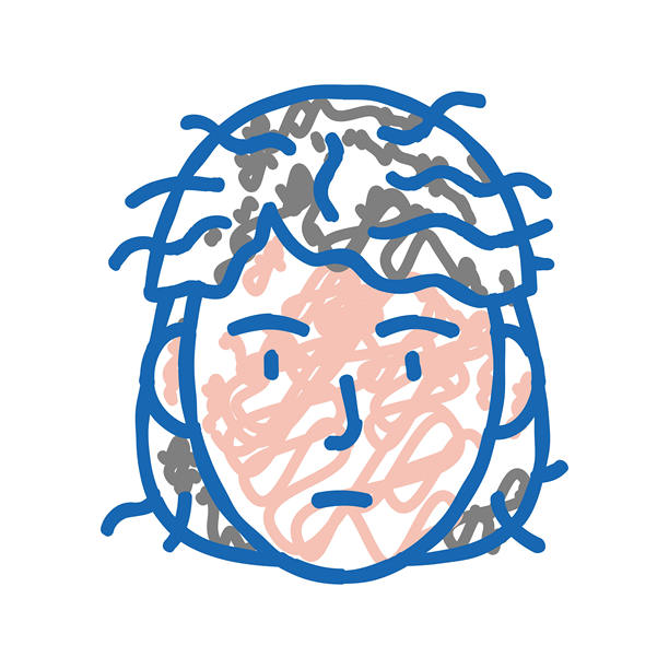 使用角蛋白前的男性图标涂鸦插图图片下载