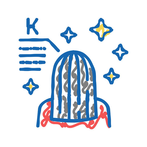 含有角蛋白的发型图标涂鸦插图图片下载