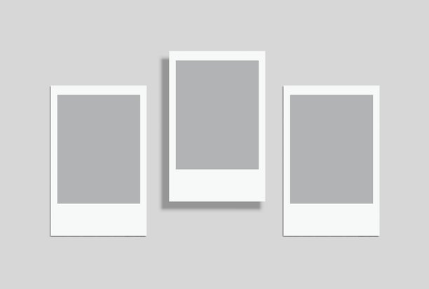 矢量真实空白宝丽来相框模型。复古风格模板，适合展示您的相册照片、拼贴、快照胶卷、海报、作品集、艺术、摄影和流行设计。图片下载