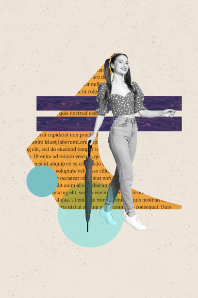 快乐的女孩和男孩在公园里打着伞走过秋天的水洼，纵向照片拼贴，预示着十月的气旋天气。图片下载