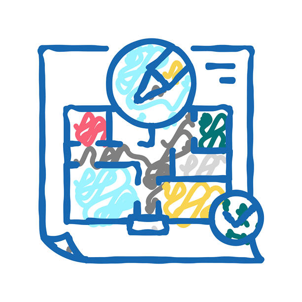 空间规划房间室内图标涂鸦插图图片下载