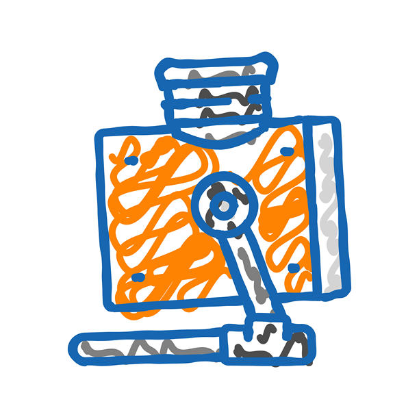 车库工具图标的室内空间加热器涂鸦插图图片下载