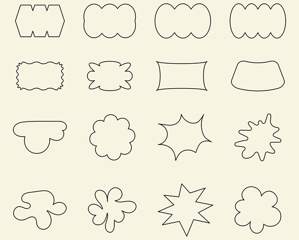 抽象波形贴纸。锯齿状波浪形框架。矢量抽象照片框和文本框。几何印章。手绘星星，设计元素，徽章，波浪线几何套件。图片下载