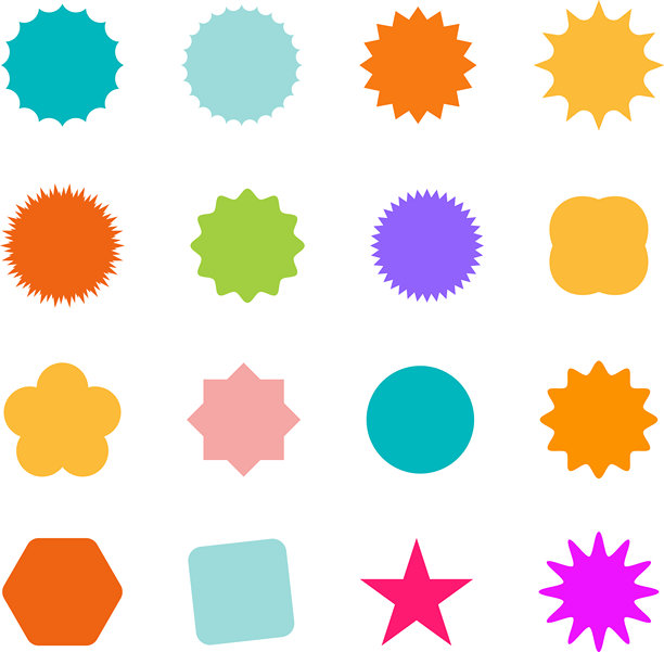 抽象波形贴纸。锯齿状波浪形框架。矢量抽象照片框和文本框。几何印章。手绘星星，设计元素，徽章，波浪线几何套件。图片下载