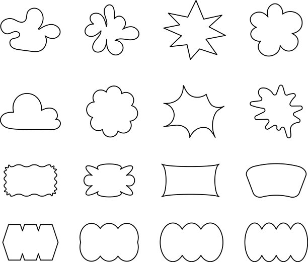 抽象波形贴纸。锯齿状波浪形框架。矢量抽象照片框和文本框。几何印章。手绘星星，设计元素，徽章，波浪线几何套件。图片下载