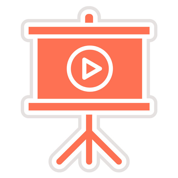 投影幕布矢量图标设计插图图片下载