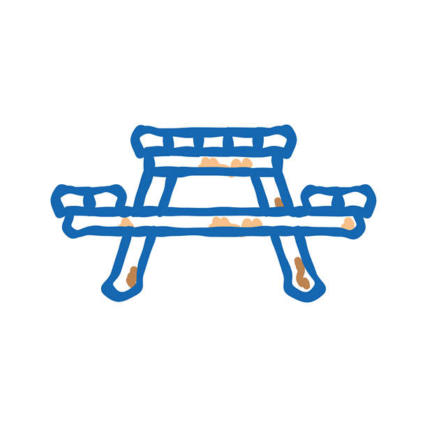 户外家具图标涂鸦插图的野餐桌图片下载