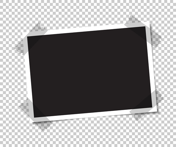 复古照片框，带有胶带，透明背景。怀旧的复古感觉。可用于回忆、剪贴簿或社交媒体内容。图片下载