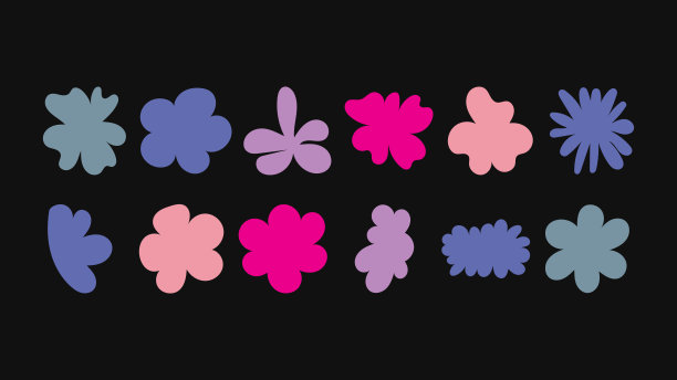 可编辑的手绘矢量素材包 - 星星、花卉、徽章和抽象涂鸦，适合创意品牌、包装和在线模板。图片下载