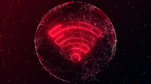 霓虹色的WiFi登录标志，4K循环 - 4K库存照片图片下载