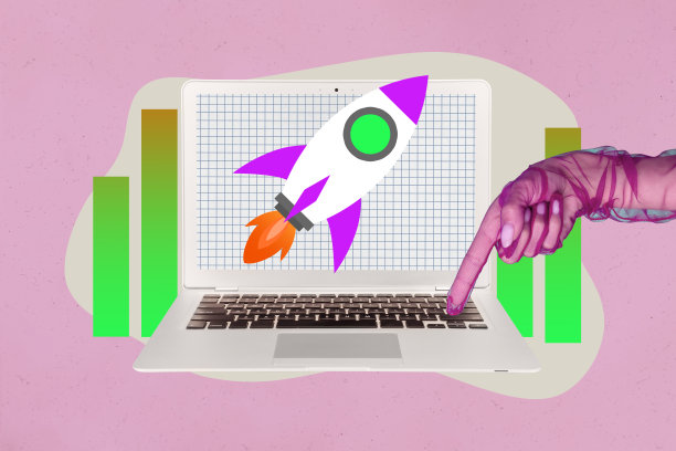 趋势图像全景照片拼贴，手推键盘笔记本电脑，自由职业者编程，火箭发射，图表开发，建立项目图片下载