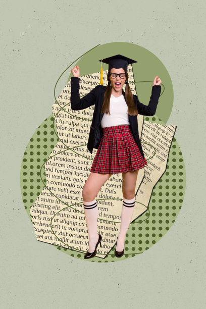 快乐的女学生在周末庆祝活动中跳舞的艺术图像，垂直照片拼贴，氛围轻松的派对、迪斯科俱乐部假日。图片下载