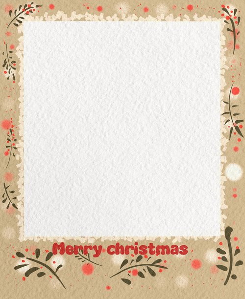 可爱的圣诞框架。可爱的宝丽来框架。圣诞版照片，宝丽来，圣诞快乐。图片下载