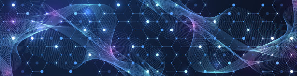 分子抽象结构与基因工程DNA。医疗保健与医学背景概念。科学研究背景。波动流动。创新模式。矢量插图。图片下载