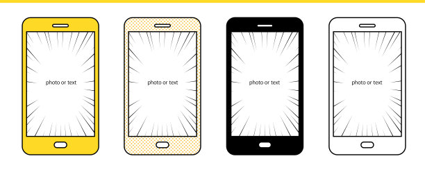 用于照片和文案的设计材料 智能手机和手机的图形框架图片下载