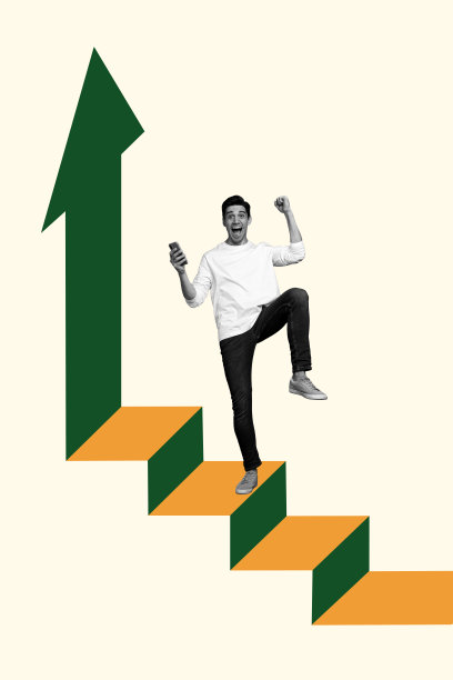 趋势艺术素描图像合成 3D 照片拼贴，展示一个年轻人手持箭头，朝着巨大的目标、瞄准、飞镖、圆圈和时钟移动。图片下载