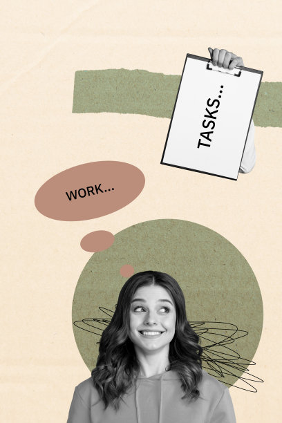 快乐女孩和男孩的竖版照片拼贴，商务工作者接收工作任务的夹板，办公室经理职业。图片下载