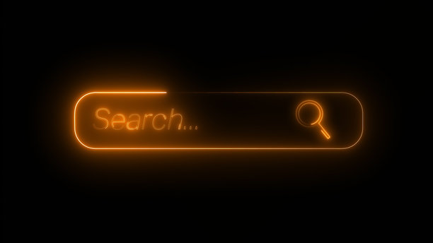 绿色背景动画中的搜索框查询文本框，浮动搜索框中的文本 - 4K库存照片图片下载