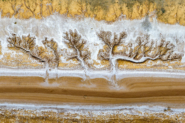 抽象摄影，广告牌背景。干旱和全球气候主题的照片。色彩的魔幻之美。地球的图案和色彩。湖泊和溪流的色彩与图案。图片下载