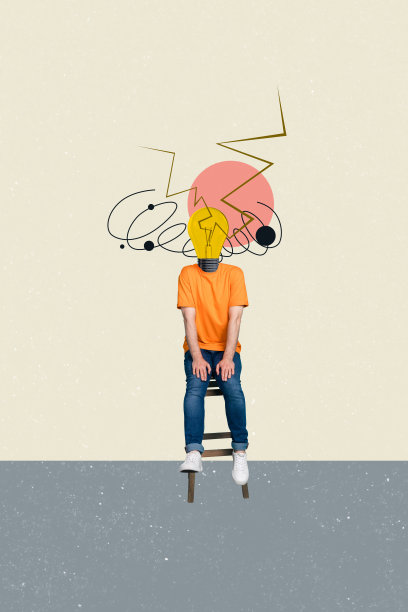 趋势艺术作品草图图像合成照片拼贴，展示了一个工作空间，在线短信消息，云对话框，文本框，坐在椅子上的男人，头顶灯光的创意。图片下载