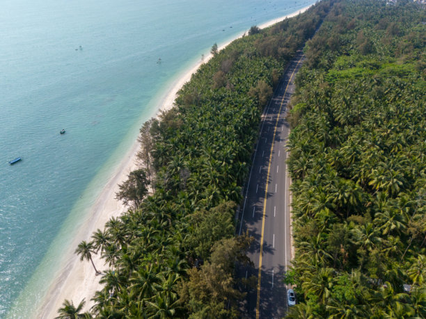 海南琼海的牛奶海白沙滩航拍照片图片下载